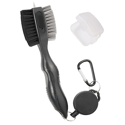 Golf Club Cleaning Brush with Retractable Nails - Black