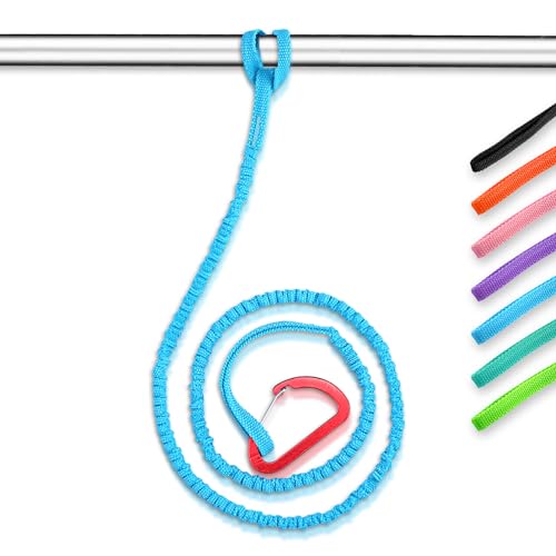 Kayak Paddle Leash - Stretchable Strap 4-7ft for Kayaking & Fishing - Blue