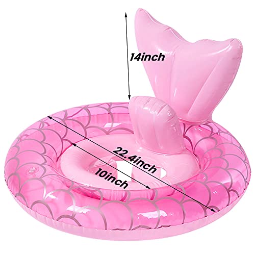 Baby Swimming Pool Float with Seat - Pink Mermaid Design