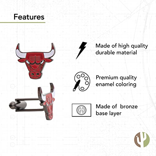 Chicago Bulls Cufflinks - NBA Team Formal Wear Accessories