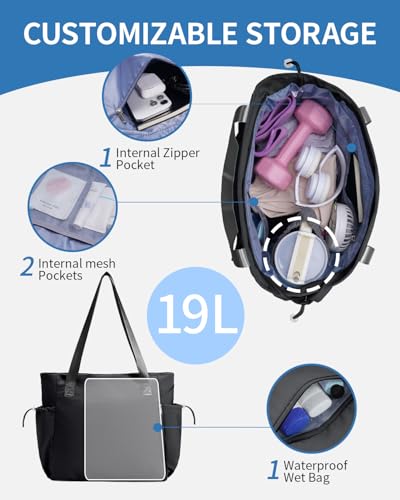 Yoga Mat Bag Waterproof Tote with Quick Access - Black