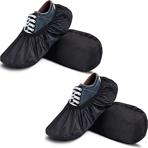 Satinior 2 Pairs Bowling Shoe Covers Black Non-Slip Protector - Large