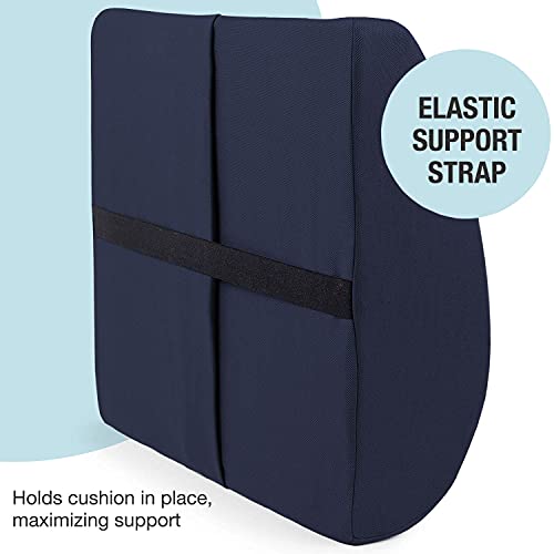 DMI Navy Lumbar Support Pillow for Chair Pack of 1 - Back Pain Relief & Posture