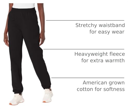 Hanes Women's Midweight Fleece Joggers Plus Large Black - Pockets, 30"