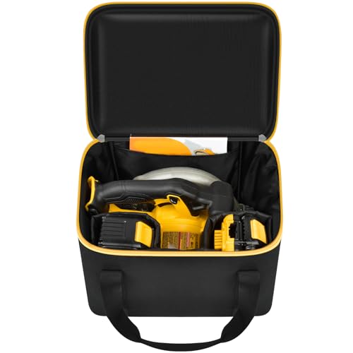 Universal Tool Bag for DEWALT 20V MAX Circular Saw DCS391B/DCS565B, for Makita XSS02Z 18V Sierra Circular, for Milwaukee M18 Skill Saw Blade & Battery & Charger - Case Only (Black)