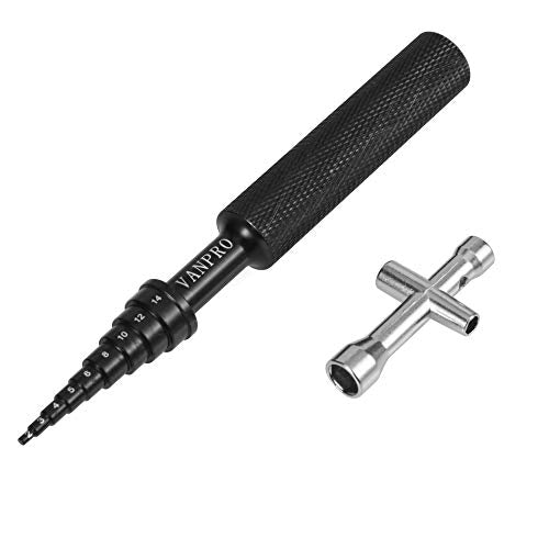 Vanpro Black RC Bearing Removal Tool 2MM-14MM for RC Cars & Skateboards