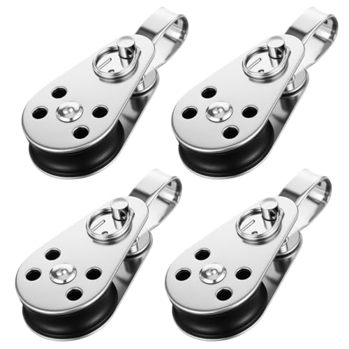 4-Pack Nylon Marine Pulleys for Boats & Kayaks - 316 Stainless Steel