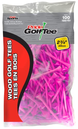 Citrus Pink Golf Tees - 2-3/4 Inch Deluxe, 100 Count Bag