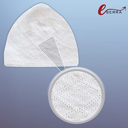 Kufi Hat for Men - White Prayer Cap, Comfortable Skullcap