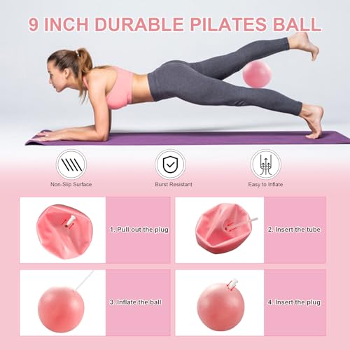 Pilates Equipment Kit with Ring, Ball, Weights & Resistance Bands