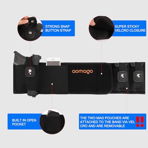 Belly Band Holster for Comfortable Concealed Carry - Fits Most Pistols