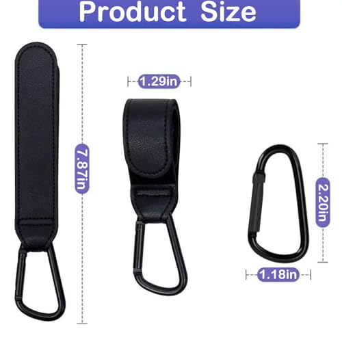 2-Pack Adjustable Baseball Glove Clip Holder - Durable PU Leather Strap