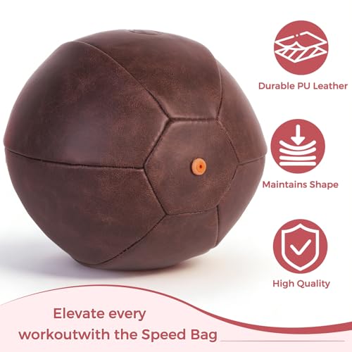 Brown Speed Punching Bag for Boxing Training Home Gym Fitness - 10" x 7"