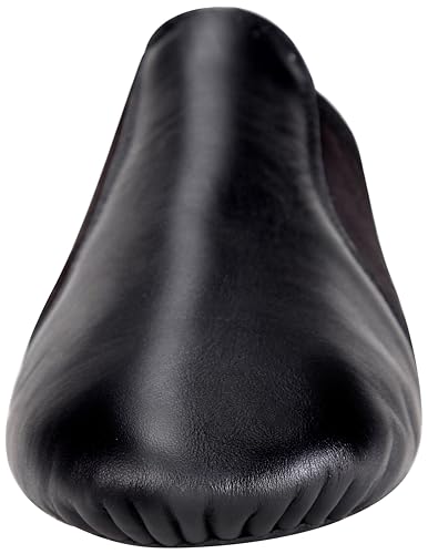 Jazz Dance Shoes - Genuine Leather Slip-On for Men & Women - 8.5 Women/8 Men - Black