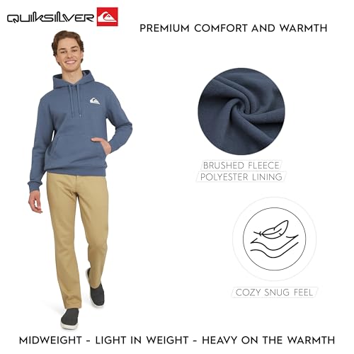 Quiksilver Men's X-Large Navy Heather Fleece Hoodie Sweatshirt