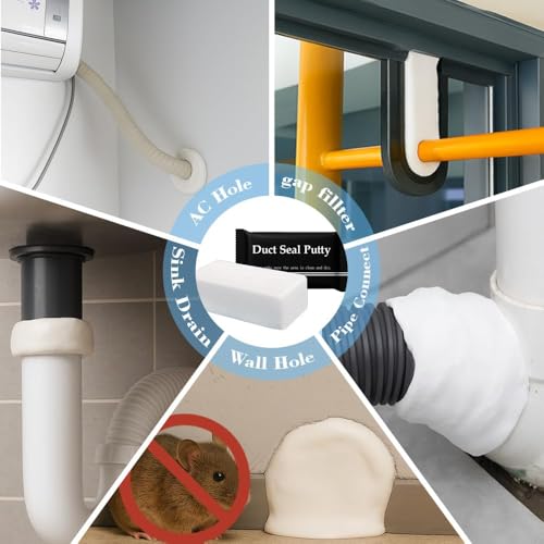 3 Pack Plumbers Putty & Duct Seal ? Heavy Duty Waterproof Sealant Putty for Sink Drain, Tub & Pipe Connections, HVAC Ducts, Wall Hole Filler & Quick Repair Solution