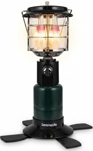 SereneLife 1500 Lumen Camping Lantern with Adjustable Brightness, Easy Ignition