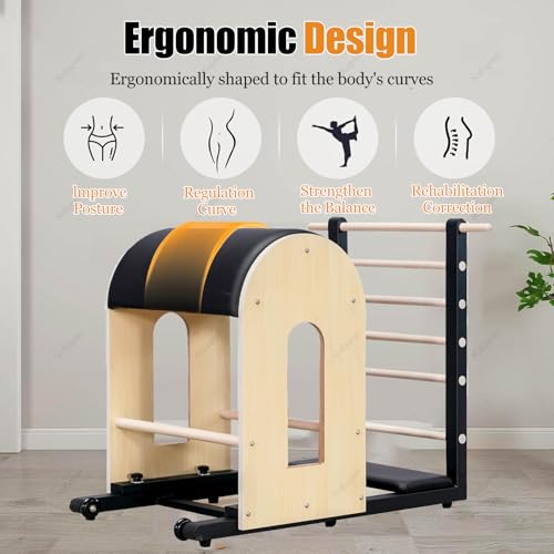 Pilates Barrel Ladder Machine - Adjustable Black Workout Equipment
