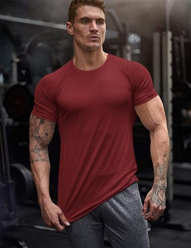 Men's Soft Gym T-Shirt - Large / Wine Red