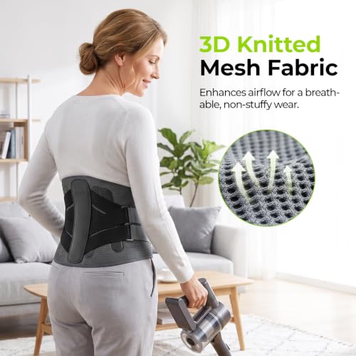 Large AUVON Back Brace with Removable Heating Pad for Lower Back Pain Relief