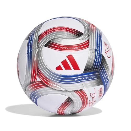 Game-Ready MLS Soccer Ball - White/Team Royal Blue/Red/Silver Metallic