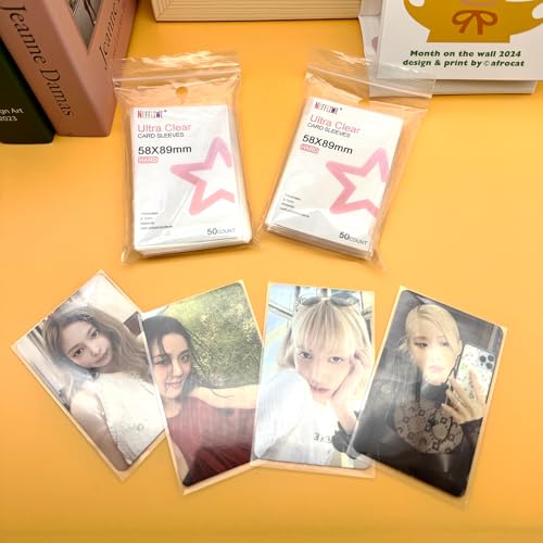 100 Pcs Clear Photocard Sleeves 58x89mm - PVC & Acid Free