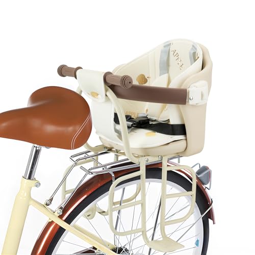 Rear Child Bike Seat - Off White Ring-Back Design for Kids 2-4 Years