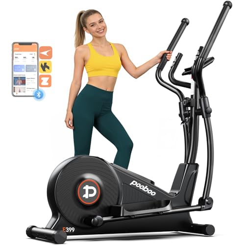 Elliptical Machine with 16-Level Resistance & Quiet Drive - 15.5IN Stride Black