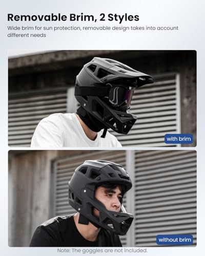 Full Face Mountain Bike Helmet - Lightweight Matte Black, Medium