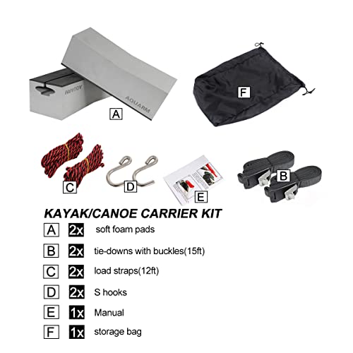 Universal Kayak Carrier Kit - Foam Blocks for Roof Racks, 12 inch
