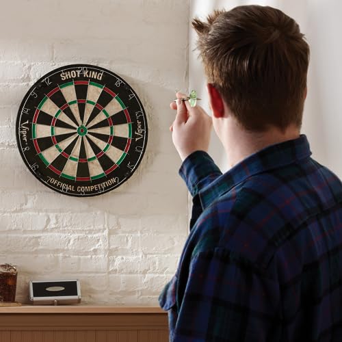 Regulation Dartboard Set with 6 Steel Tip Darts - Shot King