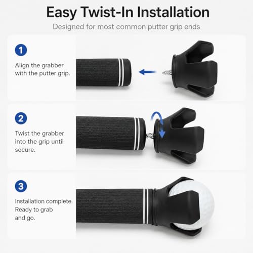 Golf Ball Retriever - 4 Pack Putter End Grabber Picker