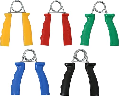 CanDo Ergo Grip Hand Exerciser Set – 5 Pairs, X-Light to X-Heavy (5 Colors)
