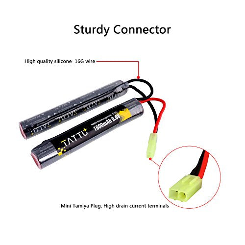 9.6V 1600mAh NiMH Nunchuck Battery Pack for Airsoft Guns
