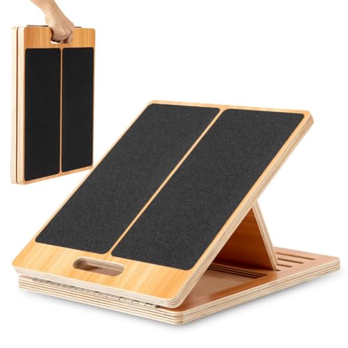 Adjustable Wooden Slant Board - 13-Inch Wide, 5 Angles, Large