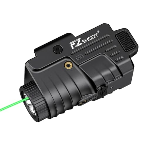 800 Lumens Rechargeable Pistol Light Laser Combo with Strobe Mode