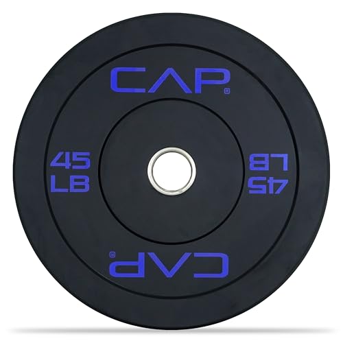 45lbs Rubber Olympic Bumper Plate - Single for Home Gym