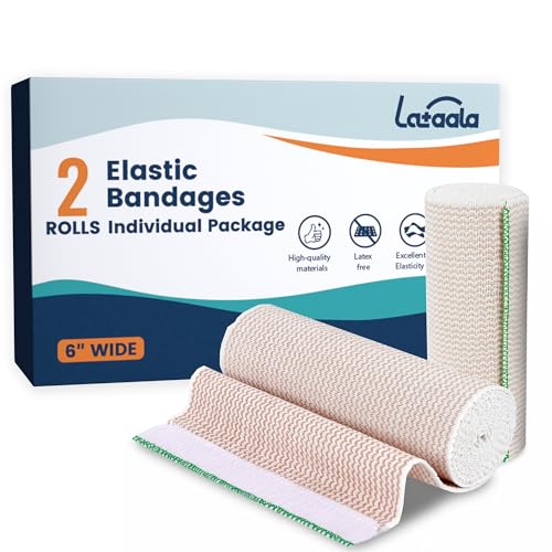 6" Cotton Compression Bandage Wrap - 2 Pack for Injury Recovery