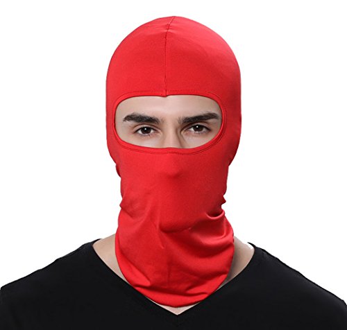 Ski Mask Balaclava for Men & Women - Outdoor Sports Hat, Red 45x25cm