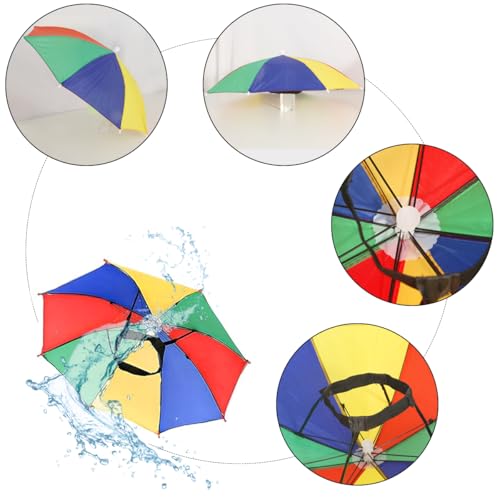 Adjustable Umbrella Hat - 2 Pack Colorful Watermelon Red