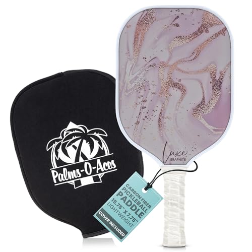 Palms-O-Aces 16mm Carbon Fiber Pickleball Paddle - USAPA Approved, Golden Pink/White