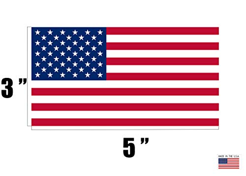 USA Flag Car Decals - 3 Pack Vinyl Bumper Stickers