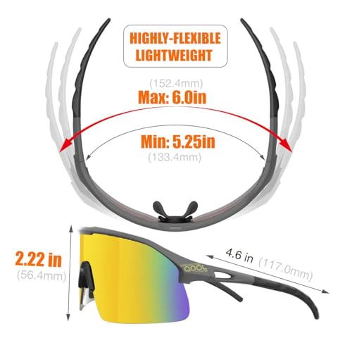Polarized Cycling Sunglasses - High-Wrap Grey/Gold for Outdoor Sports