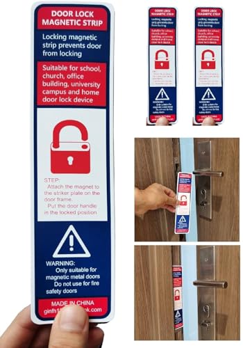 Magnetic Door Security Strip - Quick Lockdown Device, 8" x 1.77"