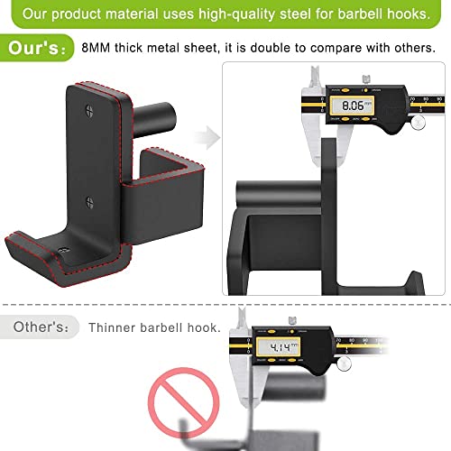 Heavy Duty J Hooks for 2" x 2" Power Rack - 1" Holes