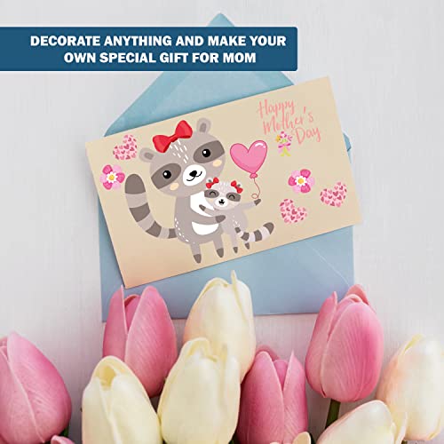 Mothers Day Crafts for Kids, 36 Sticker Sheets Mothers Day Gifts Bulk, Happy Mother's Day Crafts for Kids Classroom DIY Preschool Toddlers Arts for Mom Kit Make Cards to Grandmother