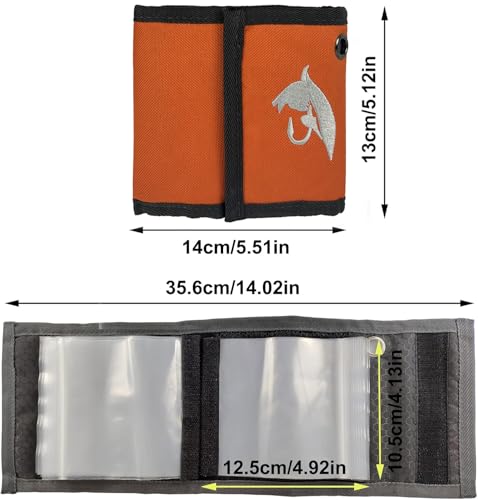 Fishing Tackle Binder Wallet - 10 Pocket Leader & Tippet - Orange