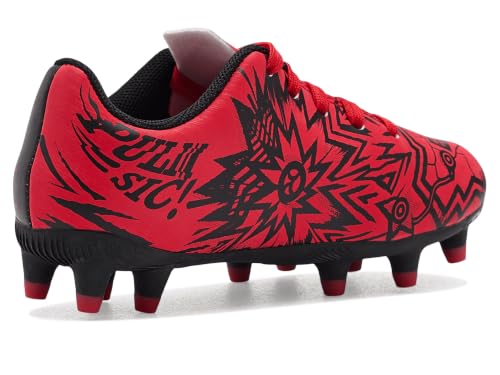Puma Boys Tacto Christian Pulisic Soccer Cleats for Firm & Artificial Ground, Big Kid Size Red/Black