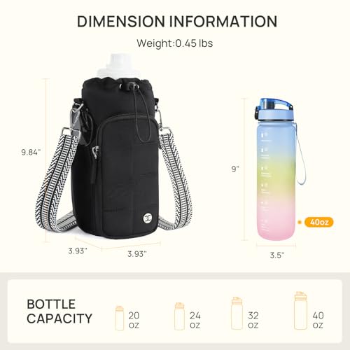 Telena Water Bottle Holder with Strap RFID Crossbody Bag - Z-Black