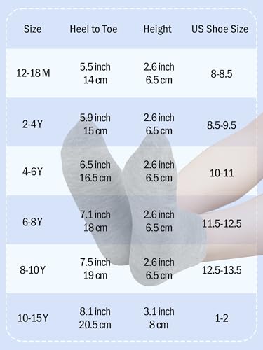 Kids' Half Cushion Low Cut Athletic Ankle Socks - 15 Pack, 4-6 Years, Black, White, Dark Gray, Navy Blue